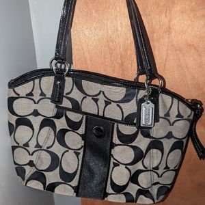 Coach Black and Gray Shoulder Bag